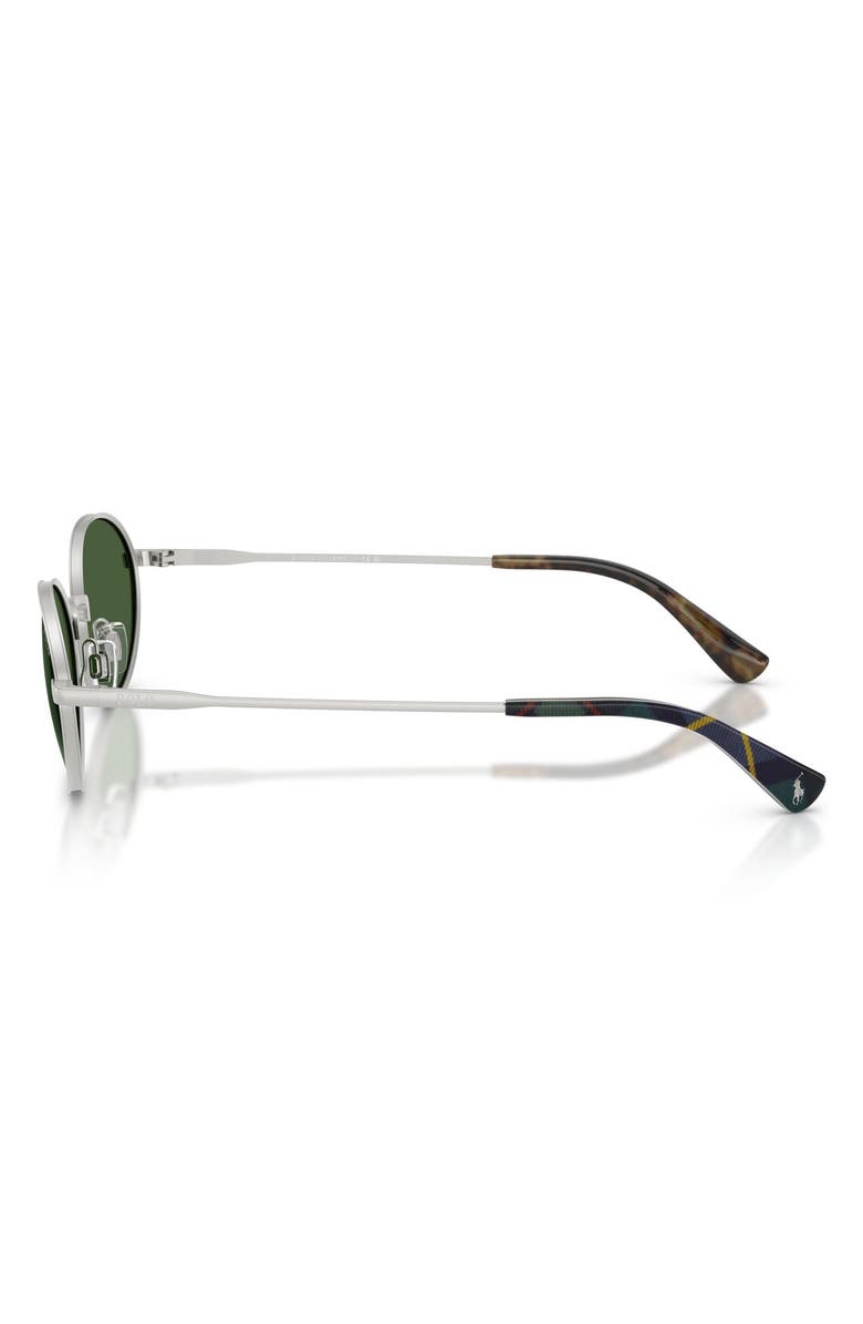 Polo Ralph Lauren 53mm Oval Sunglasses, Alternate, color, Shiny Silver / Bottle Green