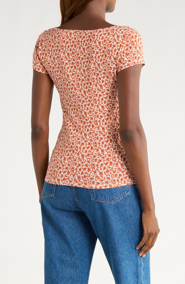 Reformation Square Neck Rib Sweater, Alternate, color, Mulberry