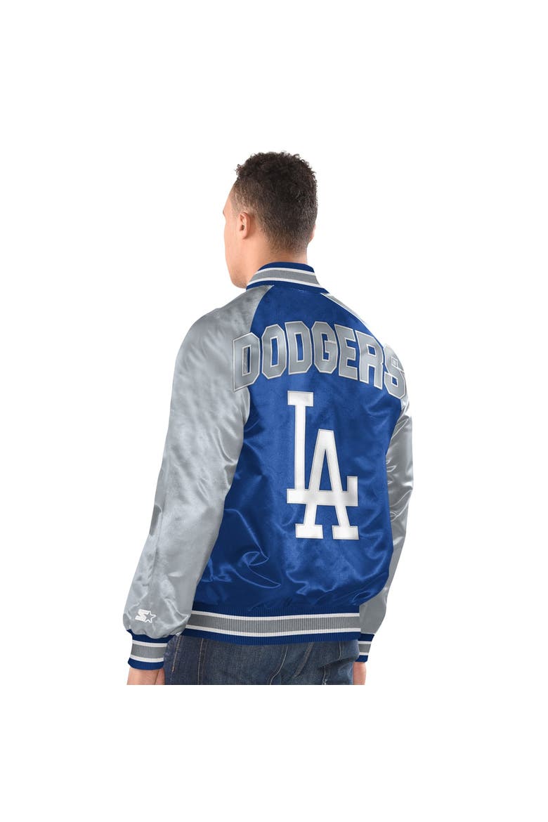 Men's Starter Royal/Gray Los Angeles Dodgers Raglan Blitz Varsity Jacket, Alternate, color, Royal