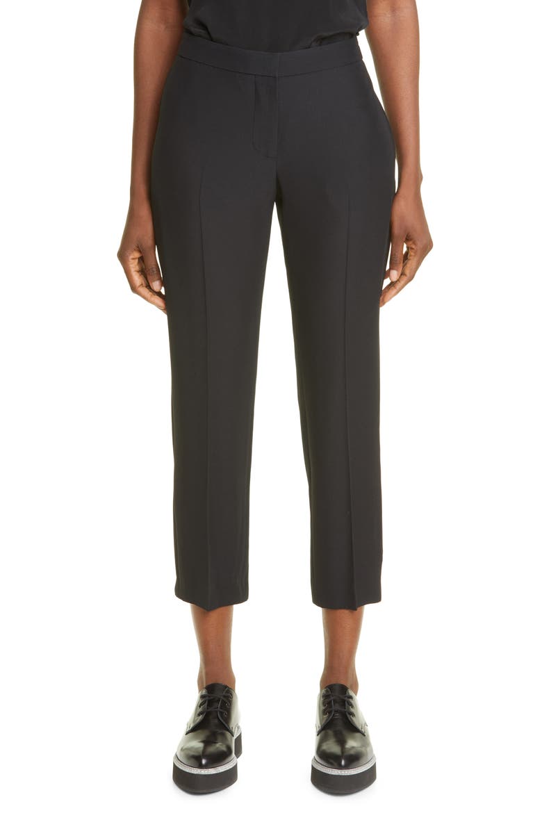 Alexander McQueen Slim Fit Crop Pants, Main, color, BLACK