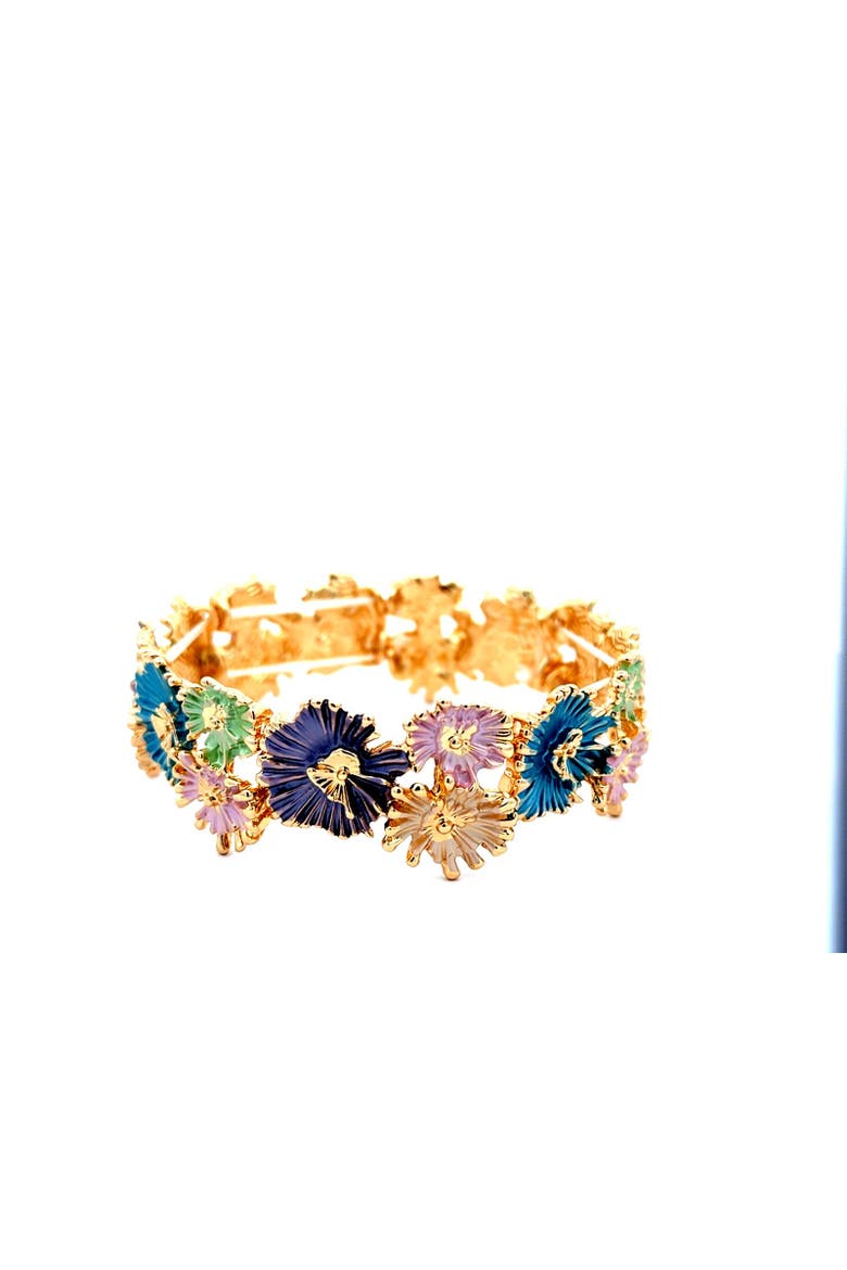 Expandable Multicolor Floral Bracelet, Main, color, Yellow