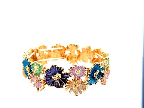 Expandable Multicolor Floral Bracelet