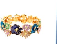 Gemini Jewelry Expandable Multicolor Floral Bracelet