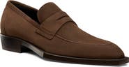Stuart Weitzman Camillo Square Toe Suede Penny Loafer