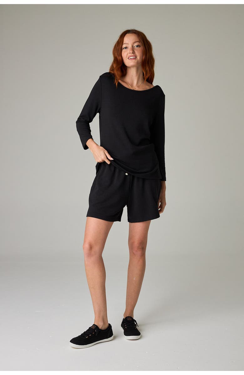 eavolu Baikal Eco-Luxe Fleece Short - Cloud-Soft Comfort, Alternate, color, Coal Black
