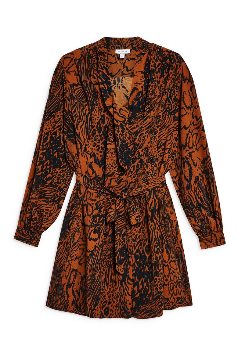 Snake Shirtdress, Alternate, color, TAN MULTI
