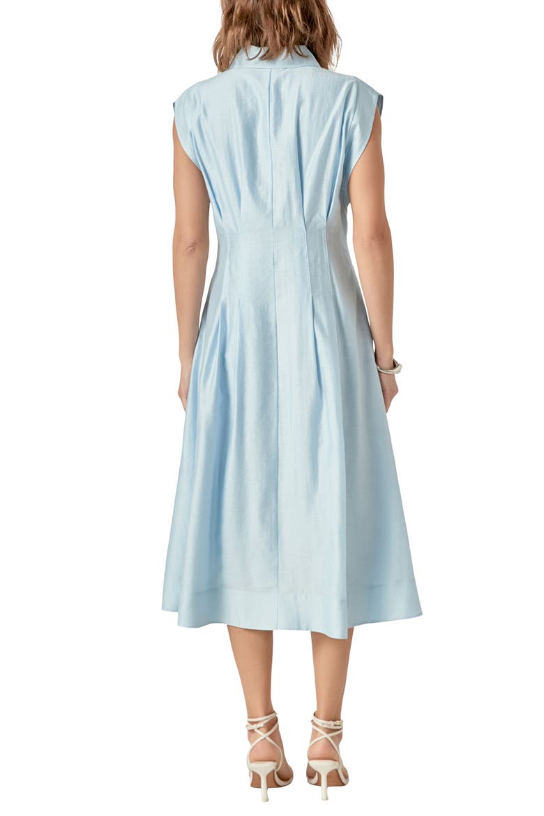 Pleated Midi Shirtdress, Alternate, color, POWDER BLUE