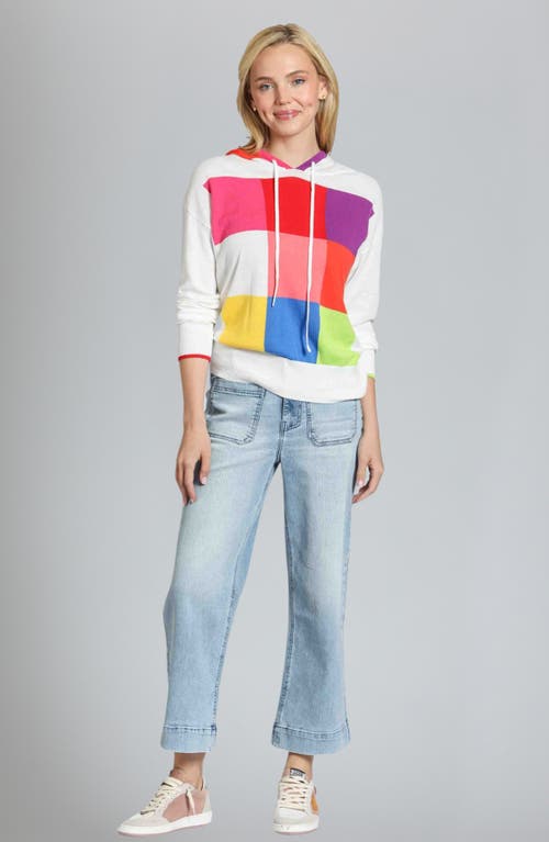 Apny Wide Leg Ankle Jeans In Light Indigo