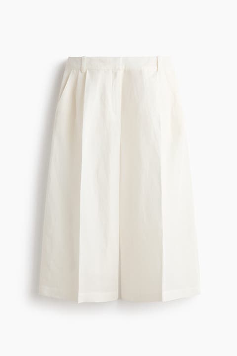 Wide Linen-blend Culottes