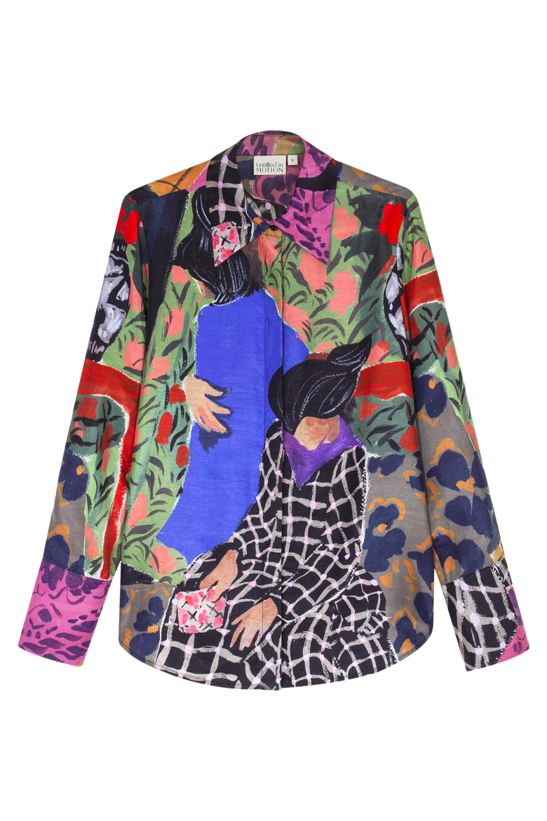 Kali Silky Button-Up Shirt, Main, color, Chambers