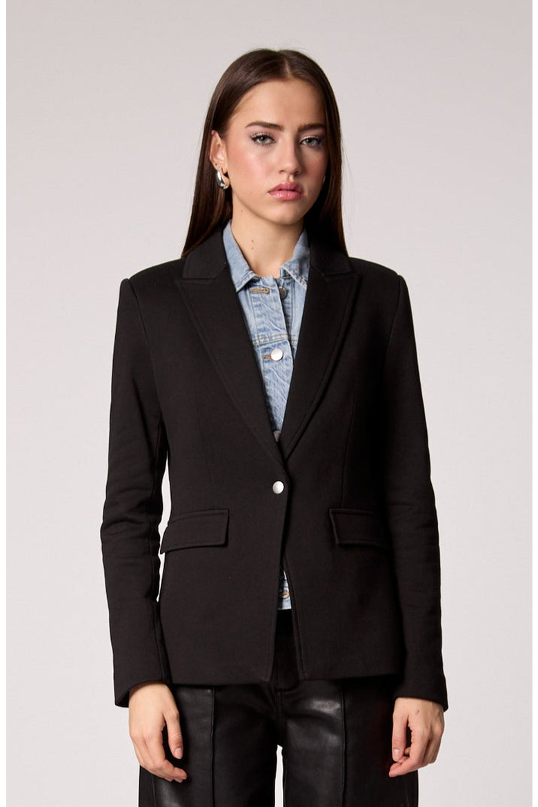 Helen Blazer with Removable Denim Insert, Main, color, Black / Denim