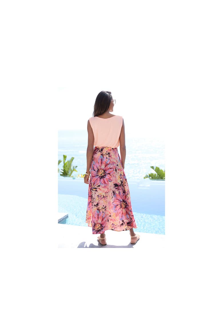 Flowy Floral Maxi Skirt, Alternate, color, Pink-Printed