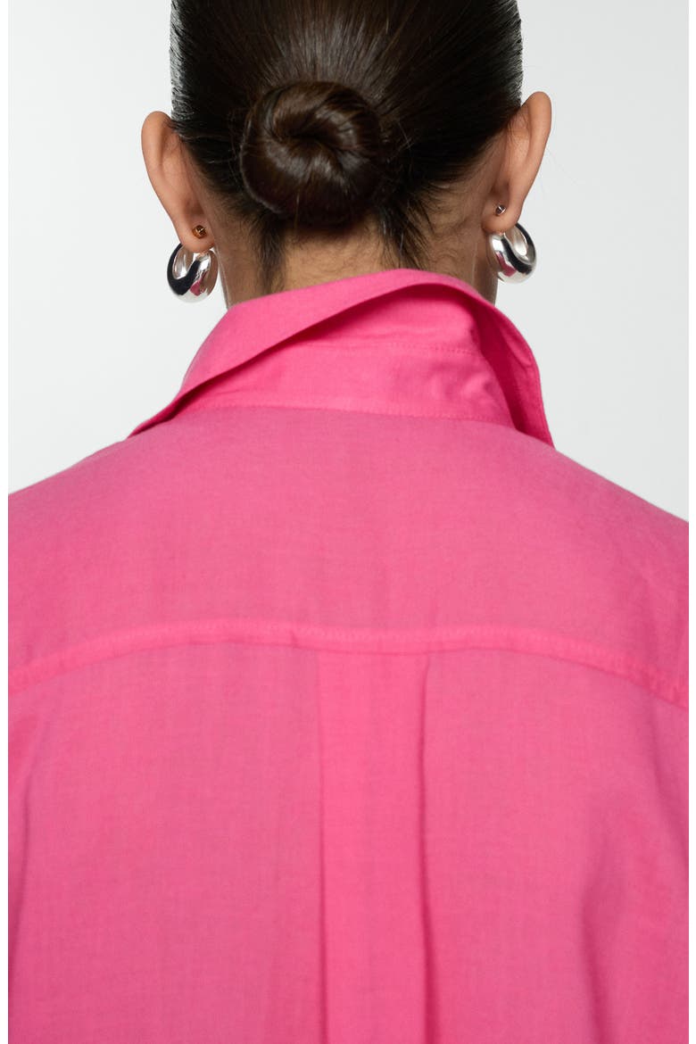 Pleated Side Slit Midi Shirtdress, Alternate, color, PINK