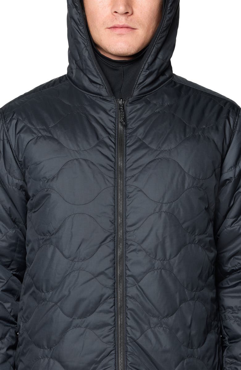 Mountain Hardwear Après Pro Insulated Hooded Jacket, Alternate, color, Volcanic Rockstrata/ Black