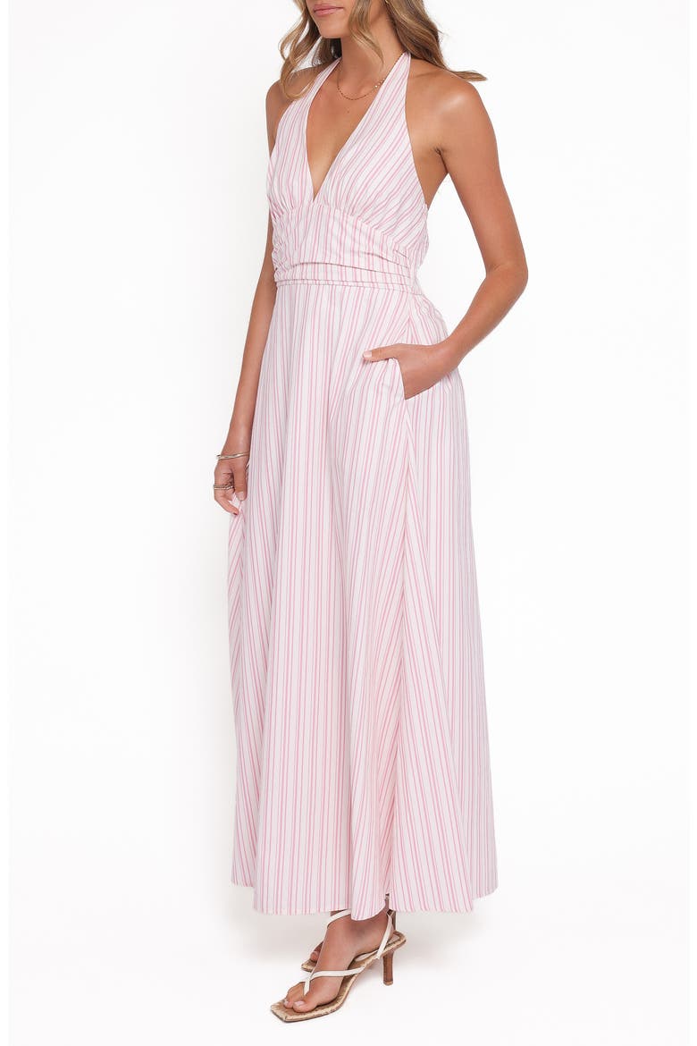 Marie Stripe Halter Maxi Dress, Alternate, color, PINK STRIPE
