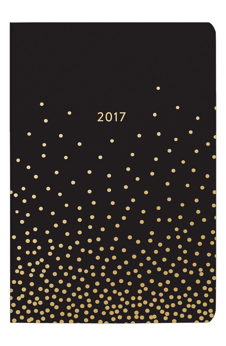Fringe Studio Black Confetti 2017 Planner, Main, color, 