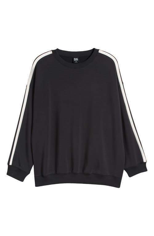 Pacsun Double Stripe Crewneck Sweatshirt In Black