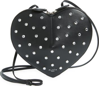 Alaïa Le Coeur Crystal Embellished Lambskin Leather