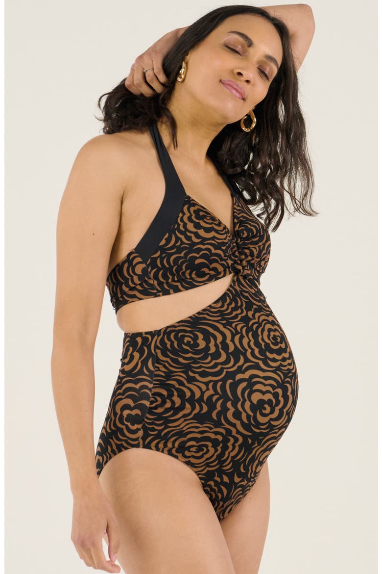 Maternity swimsuit Borneo, Alternate, color, Brown