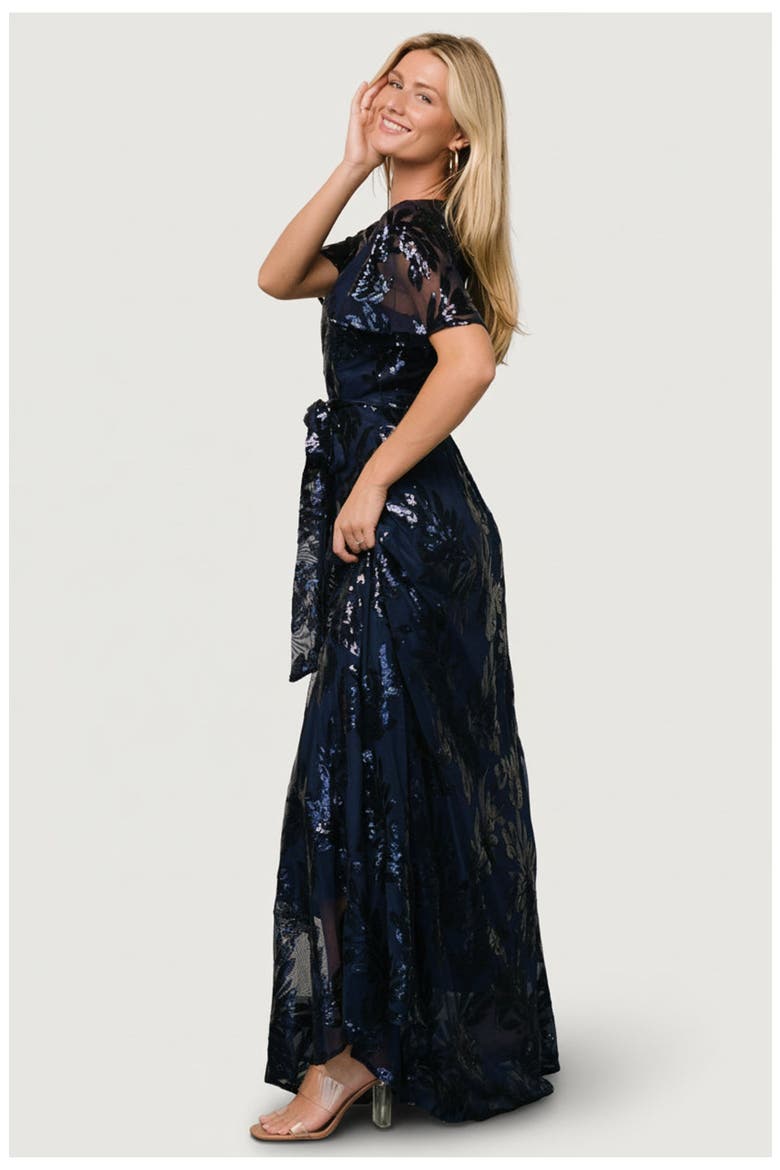 Muse Sequin Maxi Dress, Alternate, color, Navy