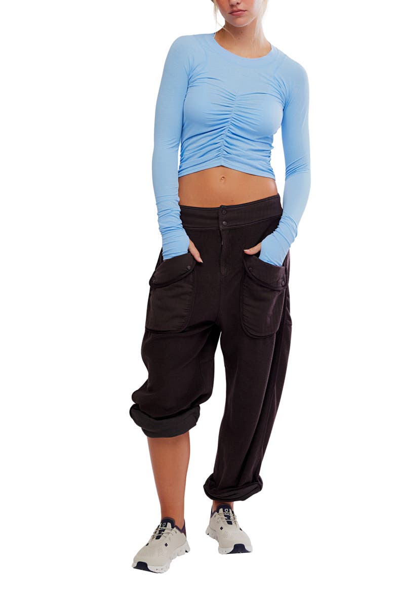 Free People FP Movement Tempo Ruched Long Sleeve T-Shirt, Alternate, color, High Dive