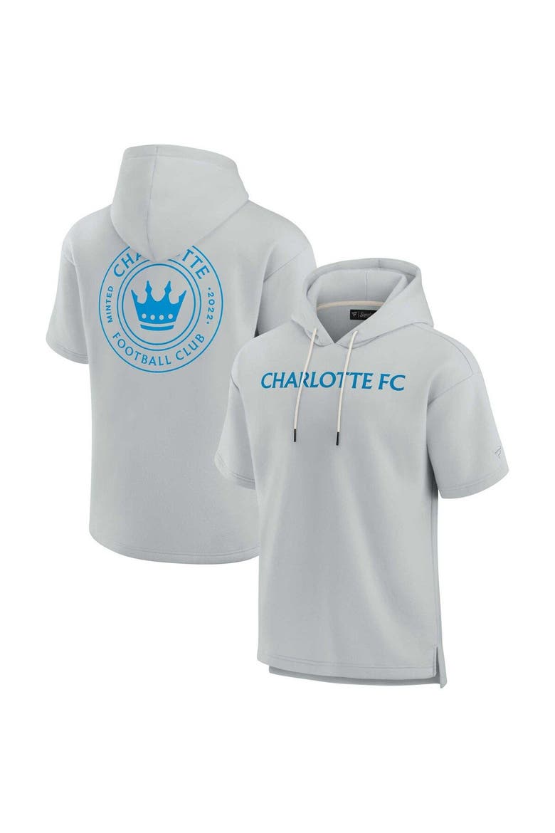 Unisex Fanatics Signature Gray Charlotte FC Elements Super Soft Fleece Short Sleeve Pullover Hoodie, Main, color, Gray