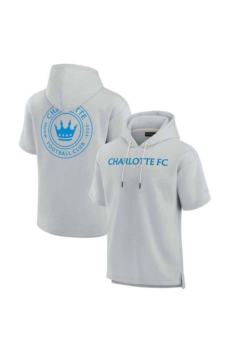 Fanatics Signature Unisex Fanatics Signature Gray Charlotte FC Elements Super Soft Fleece Short Sleeve Pullover Hoodie, Main, color, Gray