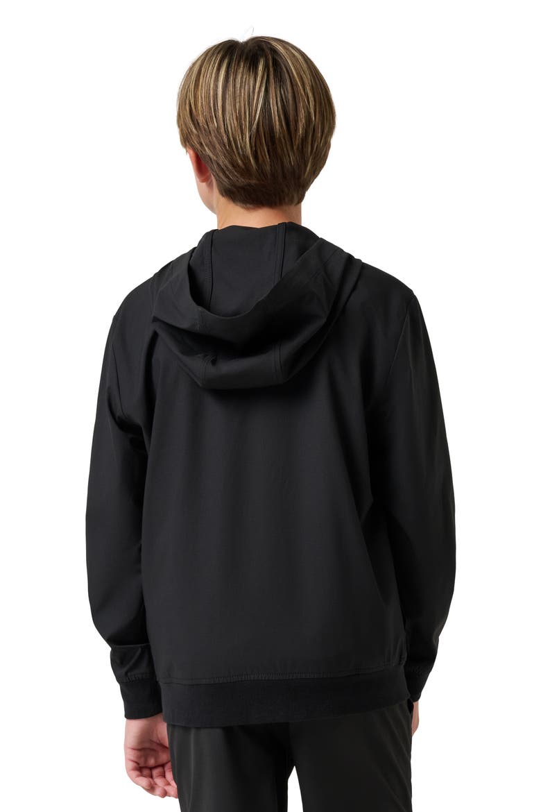 Kids' Y Wanderlust Hooded Zip-Up Golf Jacket, Alternate, color, BLACK