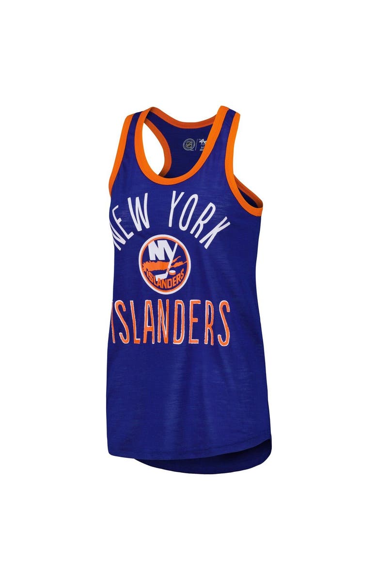 G-III 4HER BY CARL BANKS Women's G-III 4Her by Carl Banks Royal New York Islanders First Base Racerback Scoop Neck Tank Top, Alternate, color, Royal