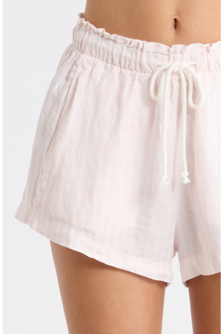 Getaway Linen Cover-Up Shorts, Alternate, color, BUNGALOW DELIGHT/ COCONUT