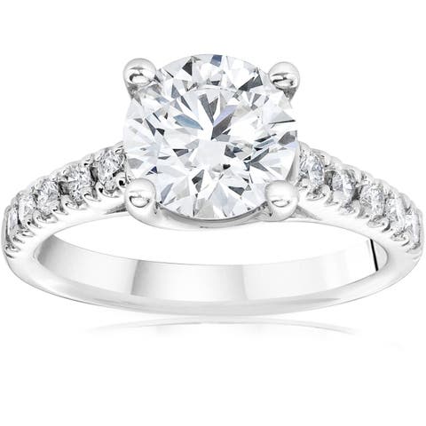 Certified 2 1/2Ct Diamond Cathedral Engagement Ring 14k Gold Lab Grown