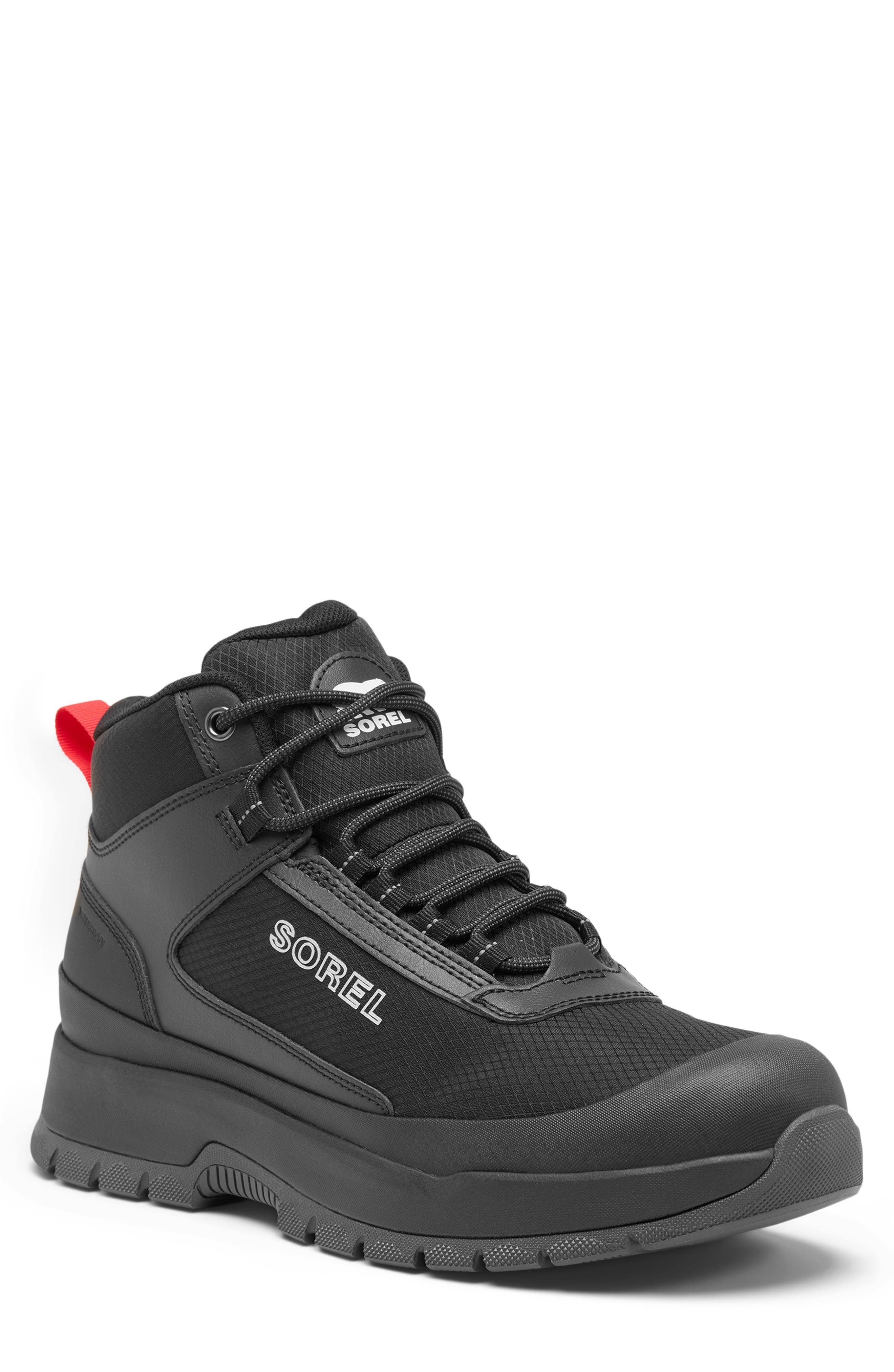 SOREL Outing NW<sup
™</sup
 Mid Waterproof Sneaker, Main, color, Black/ Black