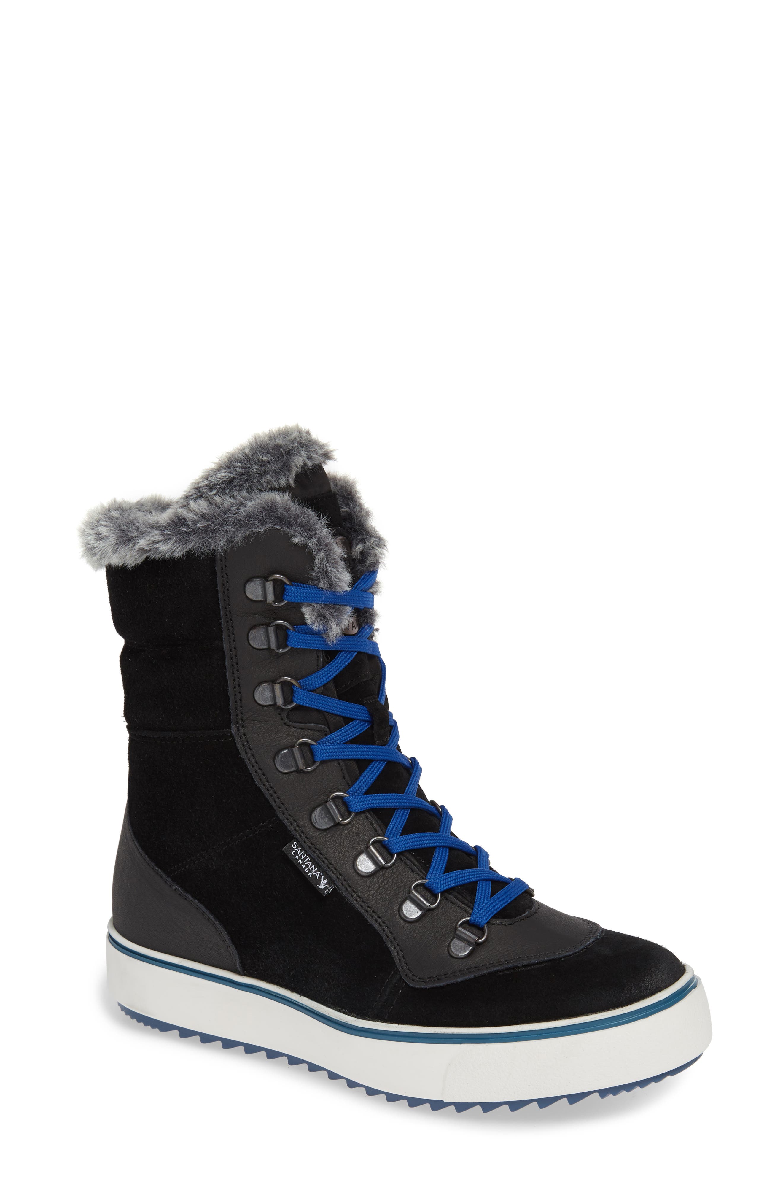 Mid Water Resistant Winter Boot, Main, color, BLACK SUEDE