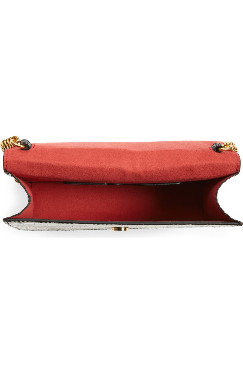 McQueen Alexander McQueen Mini Skull Croc Embossed Leather Bag, Alternate, color,