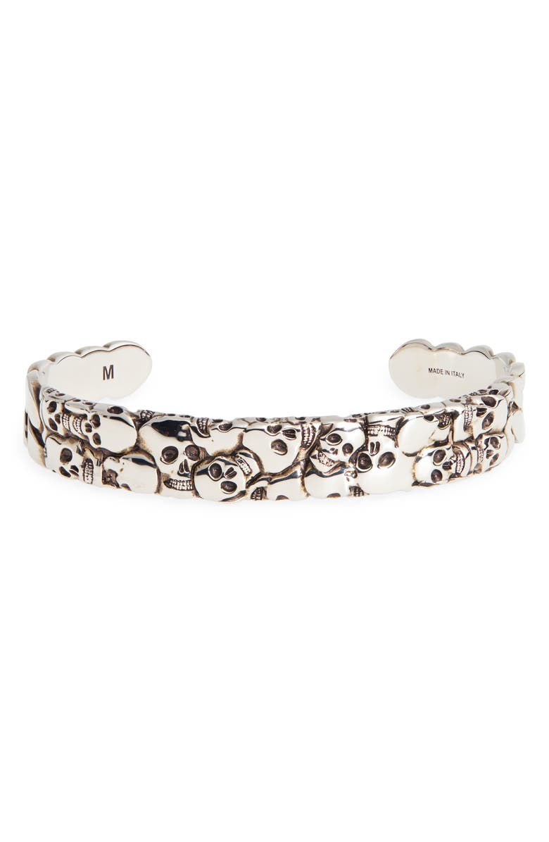 McQueen Alexander McQueen Skull Cuff Bracelet, Main, color,