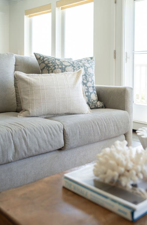 Linen & James Teddy | Woven Cream Plaid Linen Pillow Cover