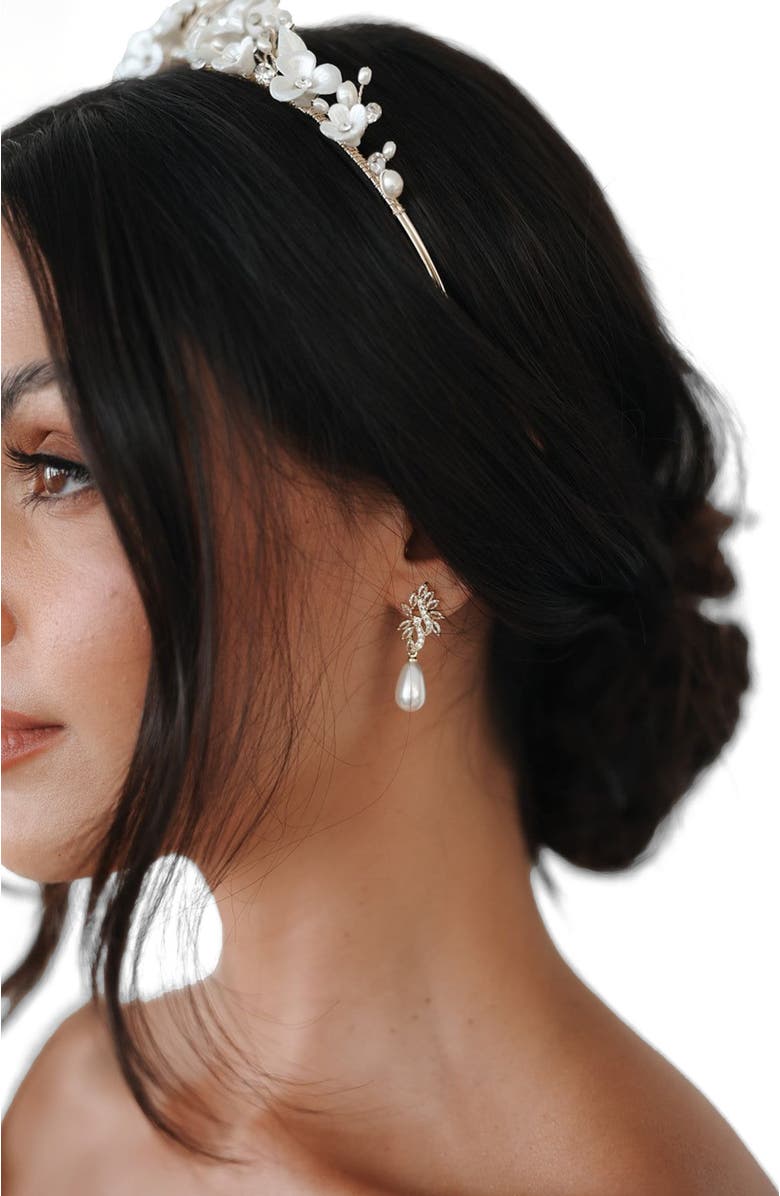 Untamed Petals Regency Crystal Drop Earrings, Alternate, color, Gold