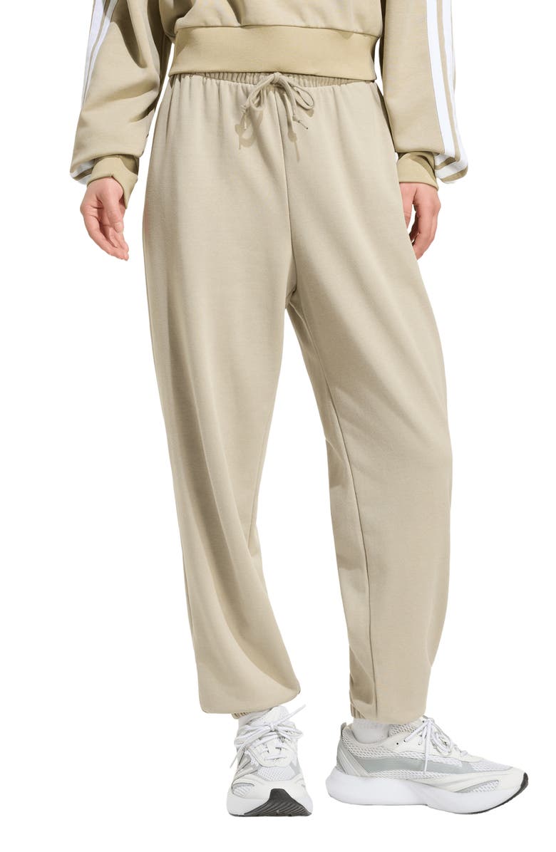 adidas Essentials Logo French Terry Cuffed Pants, Main, color, Wonder Cargo/ White