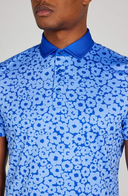 Redvanly Sayles Floral Performance Golf Polo In Bleu