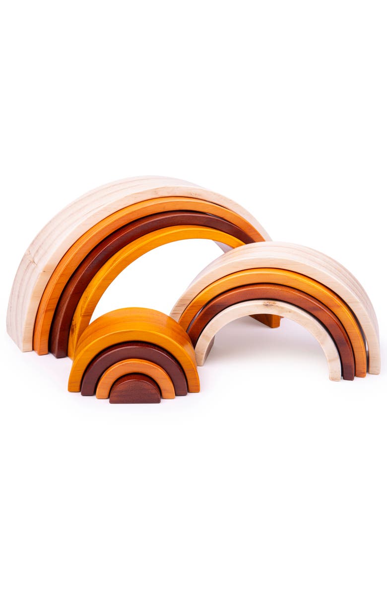 Bigjigs Toys Natural Wooden Stacking Rainbow - Large, Main, color, 