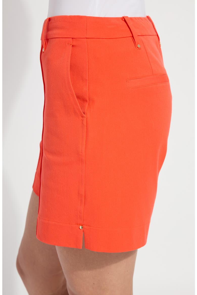'Lyssentials Amanda Stretch Twill Shorts, Alternate, color, RED KISS