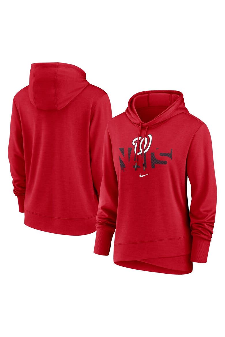 Women's Nike Red Washington Nationals Diamond Knockout Performance Pullover Hoodie, Main, color, Red