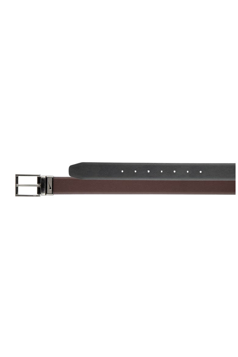 Pebble Grain Faux Leather Belt, Alternate, color, BROWN/ BLACK