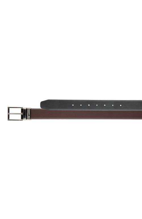 Nike Pebble Grain Faux Leather Belt In Brown
