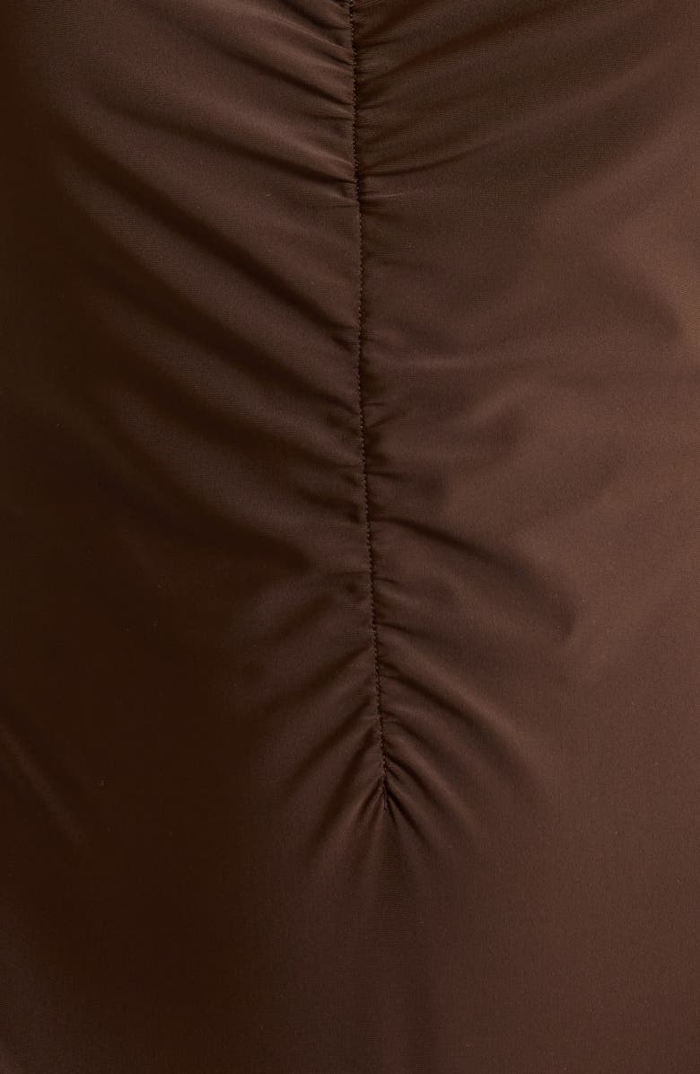 Ramy Brook Monique Shirred One-Piece Swimsuit, Alternate, color, Beach Brown