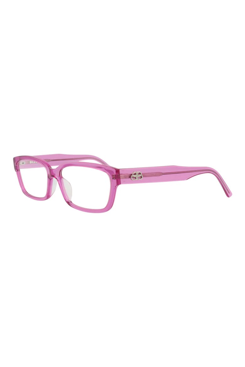 55mm Rectangular Optical Glasses, Alternate, color, PINK PINK TRANSPARENT
