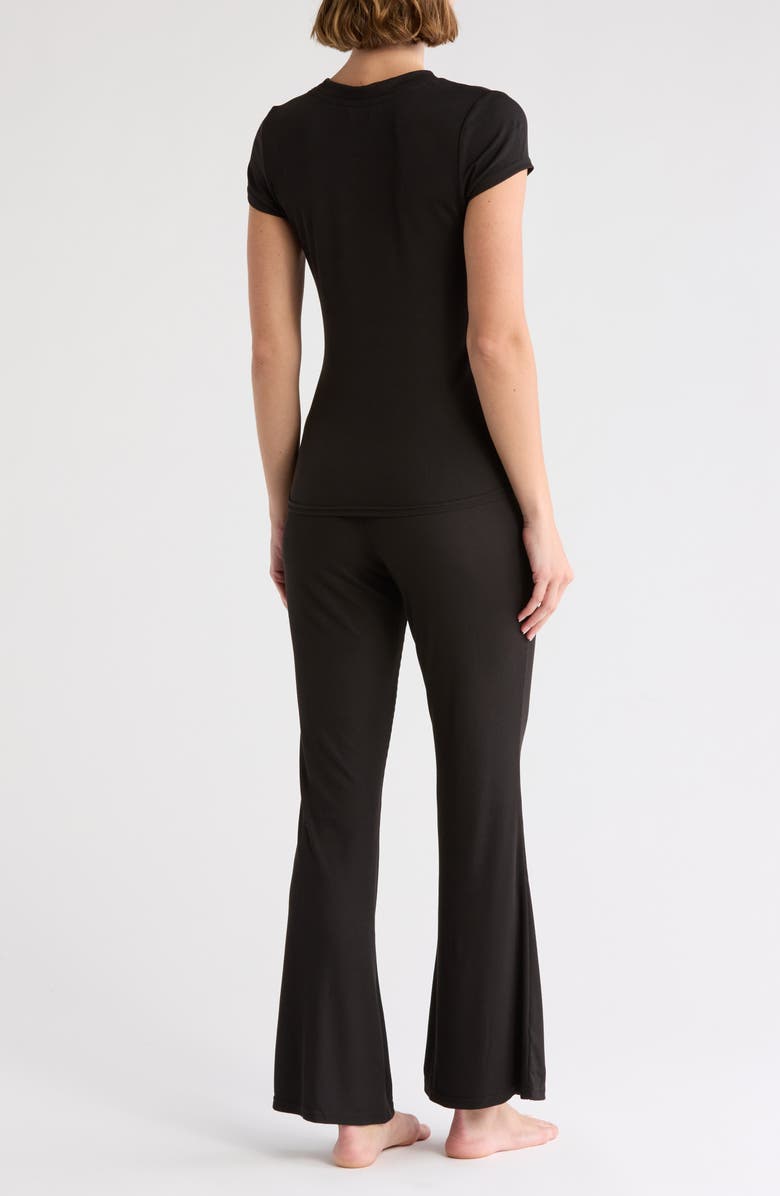Nicole Miller Ribbed T-Shirt & Pants Pajamas, Alternate, color, 