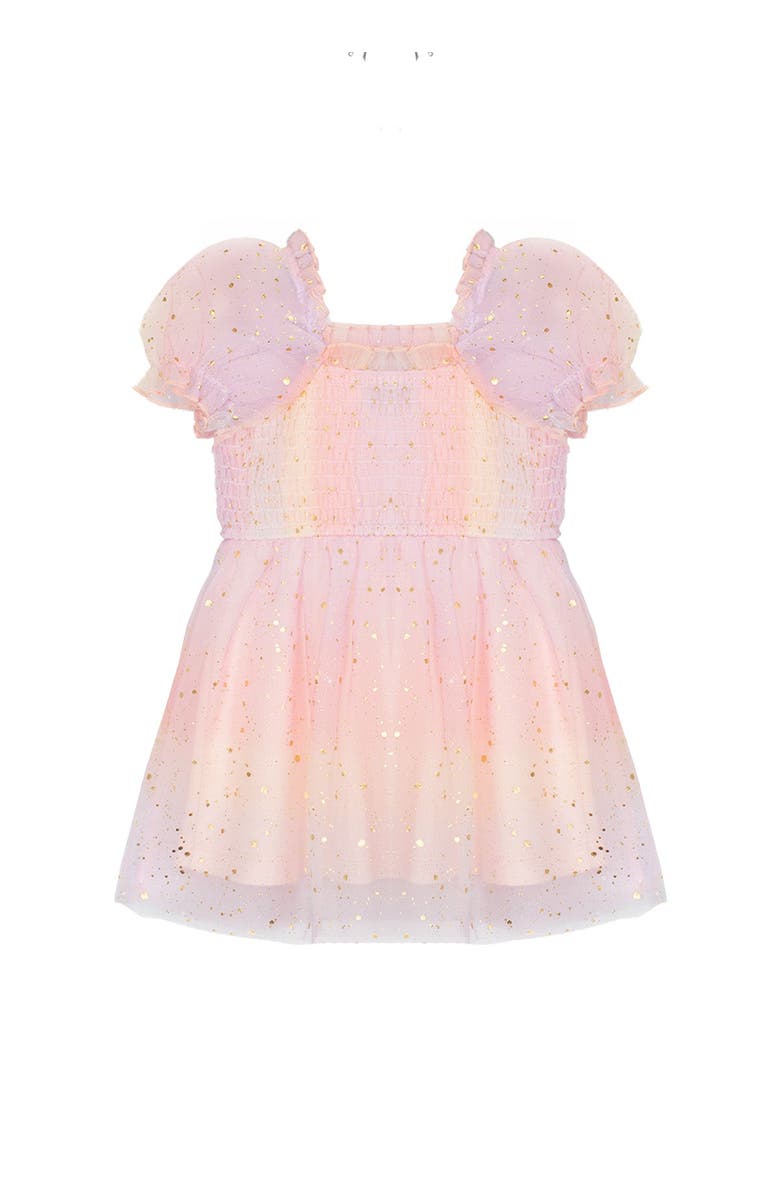 Isobella & Chloe Sprinkles Puff Sleeve Dress, Alternate, color, Pink