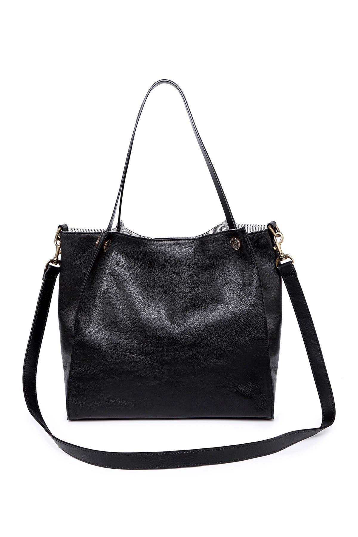 OLD TREND Daisy Leather Tote Bag, Alternate, color, Black