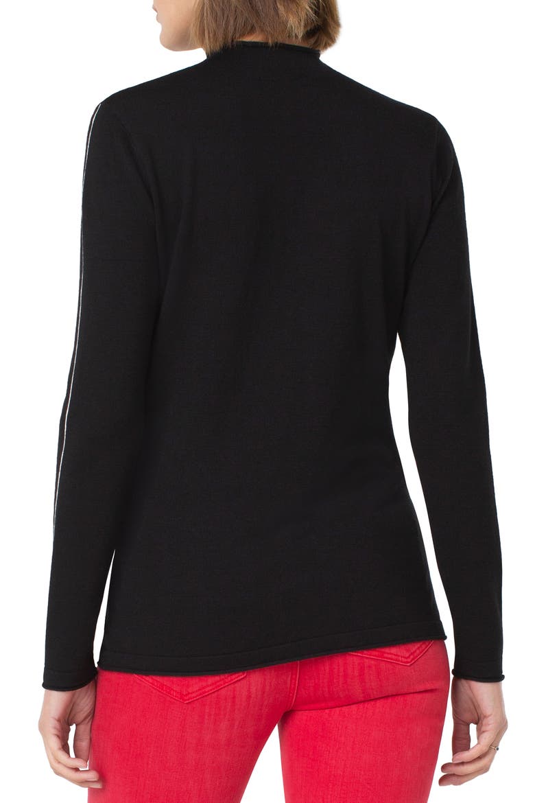 Rolled Hem Sweater, Alternate, color, BLACK